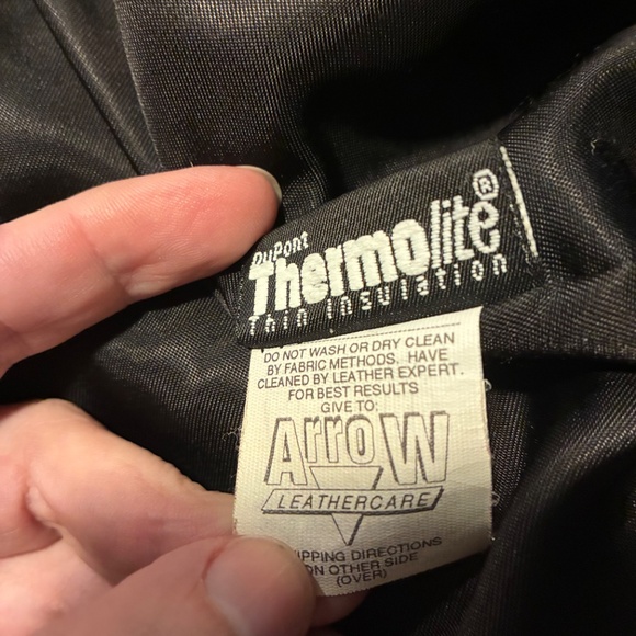 Damselle Vintage Leather Bomber Jacket - Picture 8 of 8